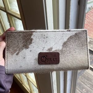 American Darling Tooled Leather and Cowhide Wallet